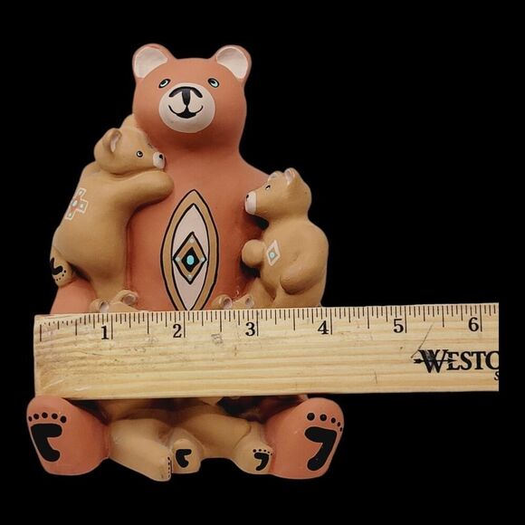 Vintage 1989 Teissedre Pottery Native American Storyteller Mama Bear with Cubs - Picture 11 of 11